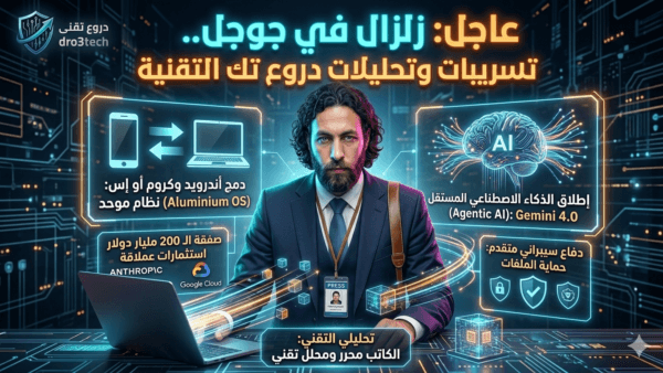 عاجل: زلزال في جوجل.. تسريبات وتحليلات دروع تك التقنية تكشف دمج أندرويد وكروم أو إس وإطلاق الذكاء الاصطناعي المستقل (Gemini 4.0)