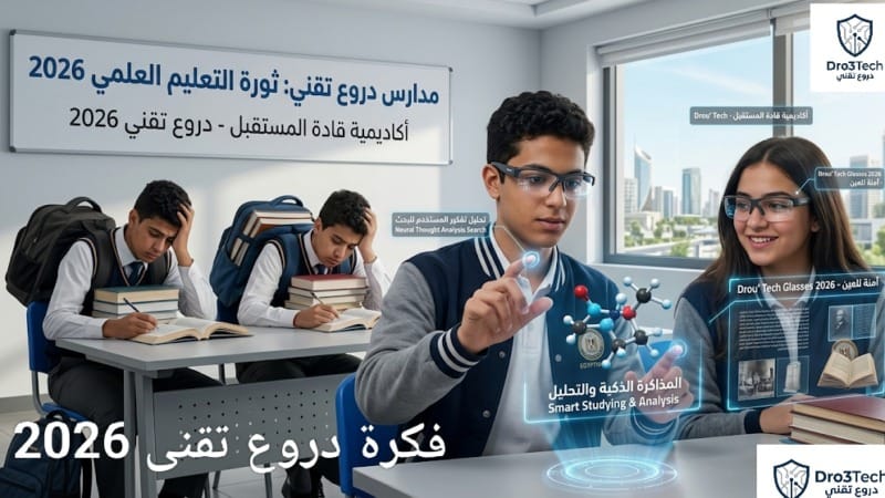 مقارنة دروع تقني بين التعليم التقليدي بالكتب الثقيلة ومستقبل التعليم التفاعلي باستخدام النظارات الذكية والذكاء الاصطناعي (Wearable AI) لعام 2026.