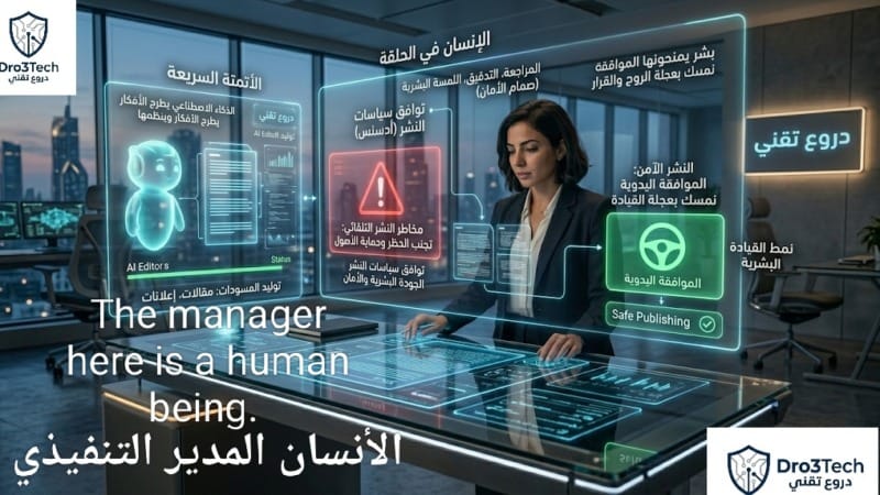 محررة بشرية تراجع مسودات الذكاء الاصطناعي وتتحكم في الموافقة اليدوية للنشر، لضمان التوافق مع سياسات جوجل أدسنس وحماية حسابات التواصل الاجتماعي من الحظر التلقائي.