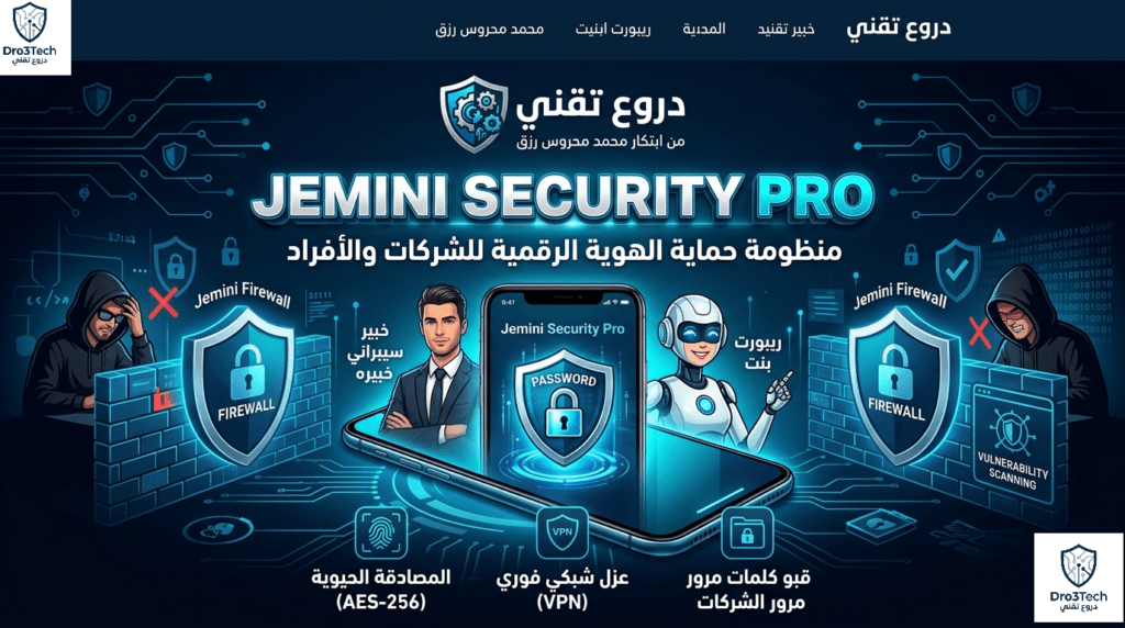​من ابتكار محمد محروس رزق: “دروع تقني” تطرح الرؤية الشاملة لمنظومة Jemini Security Pro لحماية الهوية الرقمية