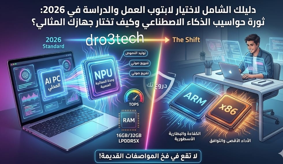 دليلك الشامل لاختيار لابتوب العمل والدراسة في 2026: ثورة حواسيب الذكاء الاصطناعي وكيف تختار جهازك المثالي؟