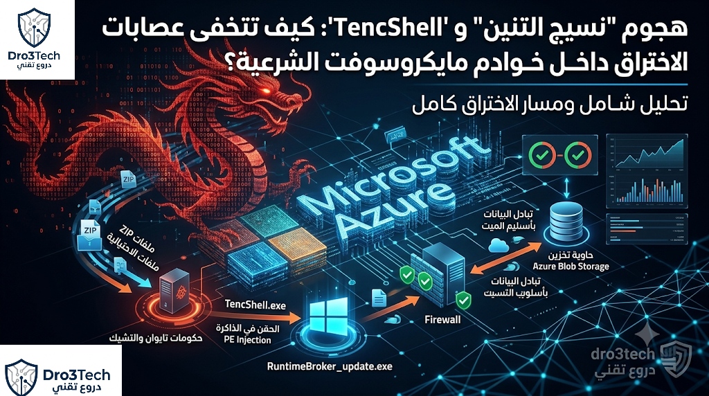 هجوم “نسيج التنين” و TencShell: كيف تتخفى عصابات الاختراق داخل خوادم مايكروسوفت الشرعية؟ (تحليل شامل)