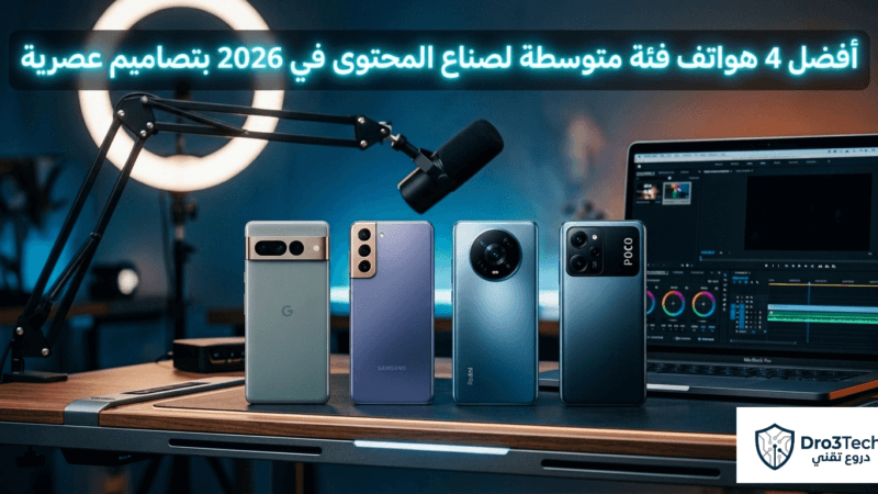 أفضل 4 هواتف فئة متوسطة لصناع المحتوى المبتدئين (ميزانية اقتصادية وأداء جبار)