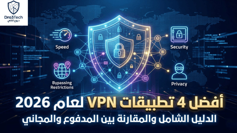 أفضل 4 تطبيقات VPN لعام 2026 والفرق بين المدفوع والمجاني