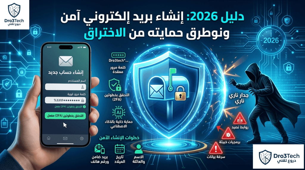 “دليل 2026: إنشاء بريد إلكتروني آمن وطرق حمايته من الاختراق