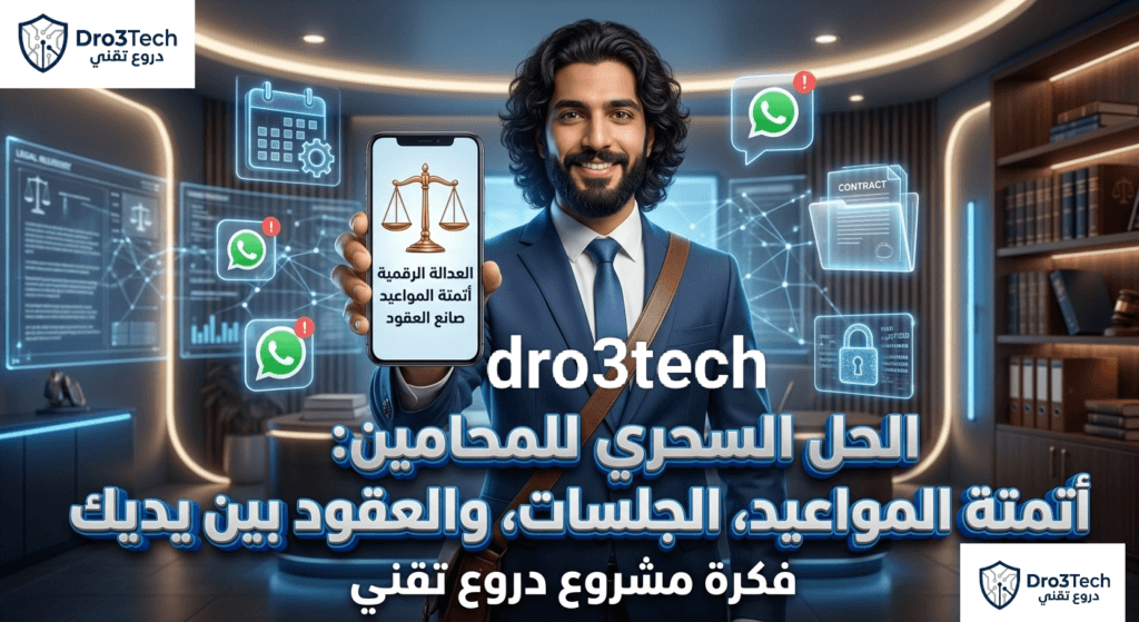 الحل السحري لمشاكل المحامين: أتمتة المواعيد، الجلسات، والعقود بين يديك (فكرة مشروع دروع تقنى)