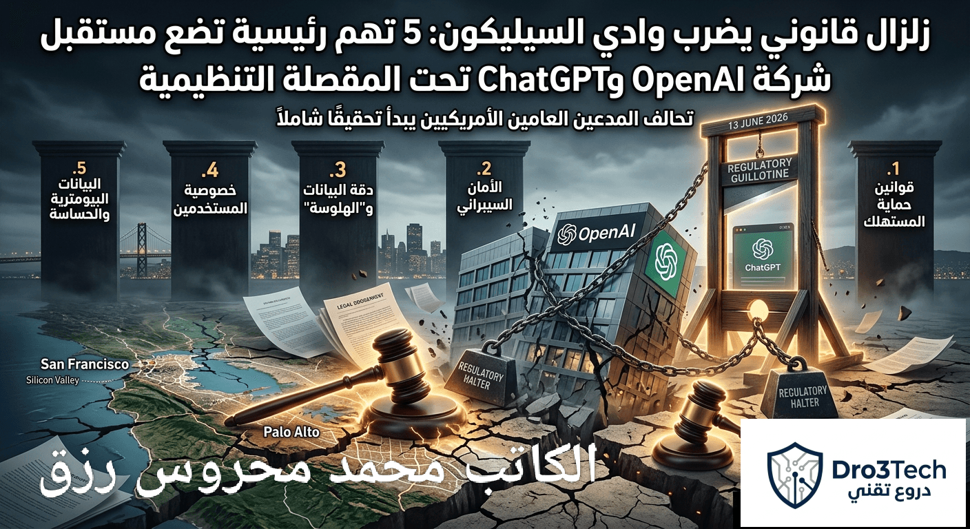 زلزال قانوني يضرب وادي السيليكون: 5 تهم رئيسية تضع مستقبل شركة OpenAI وChatGPT تحت المقصلة التنظيمية