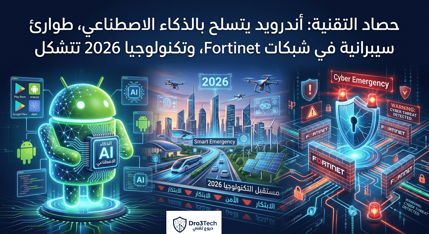 حصاد التقنية: أندرويد يتسلح بالذكاء الاصطناعي، طوارئ سيبرانية في شبكات Fortinet، وتكنولوجيا 2026 تتشكل
