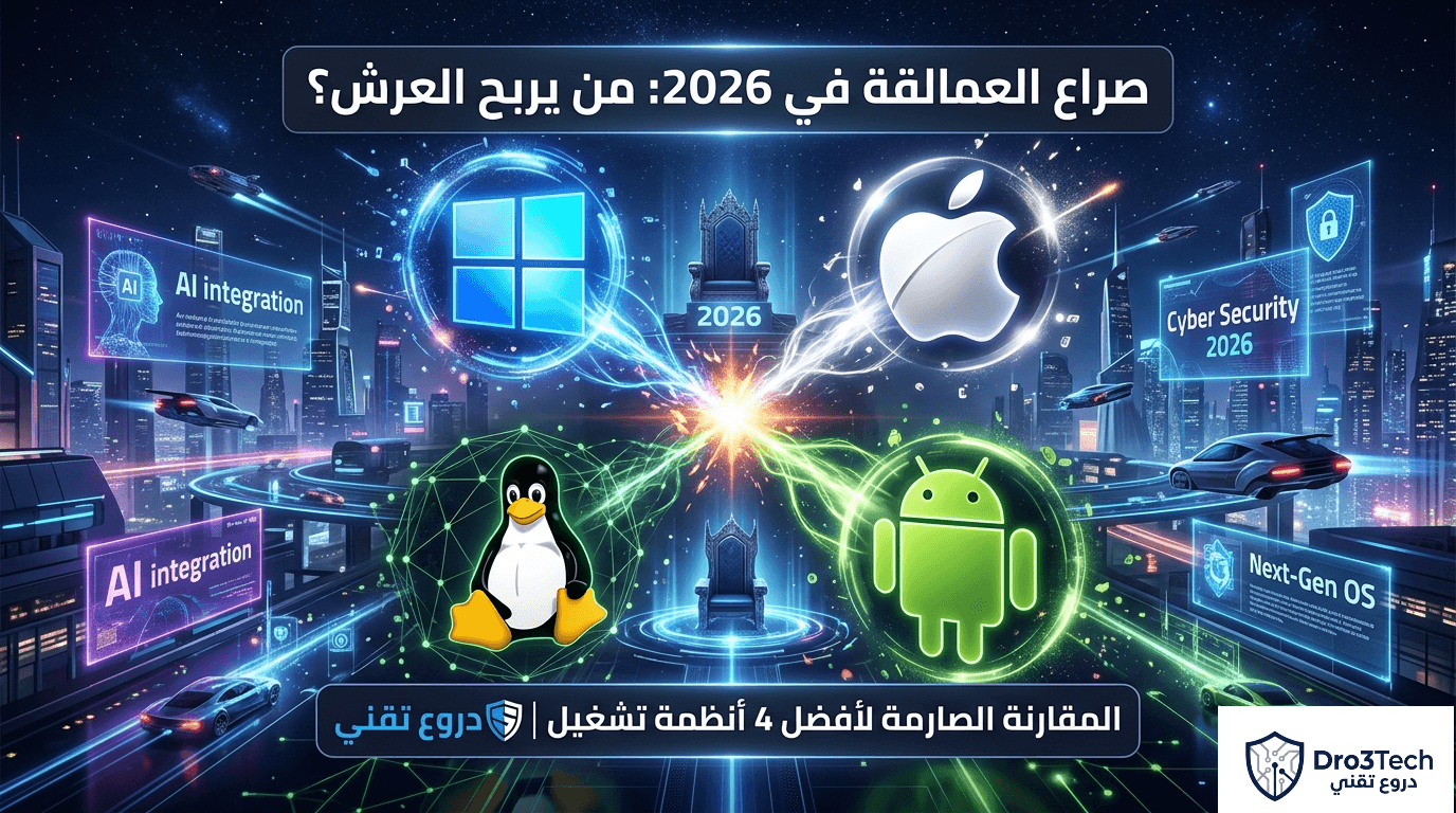 من يربح عرش 2026؟ المقارنة الصارمة بين أفضل 4 أنظمة تشغيل | دروع تقني