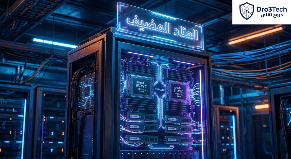 خادم متطور يعرض العتاد المضيف ومعالج AMD EPYC Venice ذو الـ 256 نواة