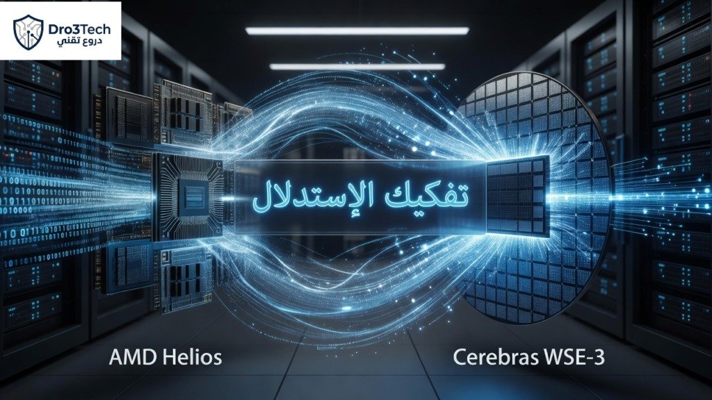 مخطط يوضح تفكيك مهام استدلال الذكاء الاصطناعي بين AMD Helios و Cerebras