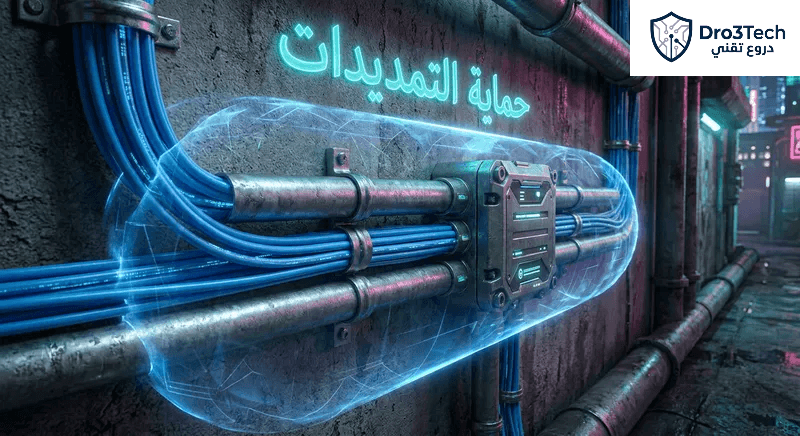 القواعد الفنية والهندسية من أجل حماية التمديدات الكهربائية لكاميرات المراقبة الخارجية.