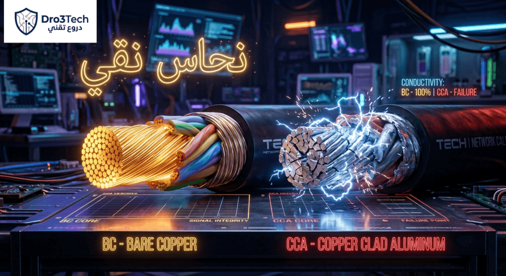 الفرق بين كابلات النحاس الصافي BC وكابلات الألومنيوم المطلي CCA وتأثيرها على الشبكة.
