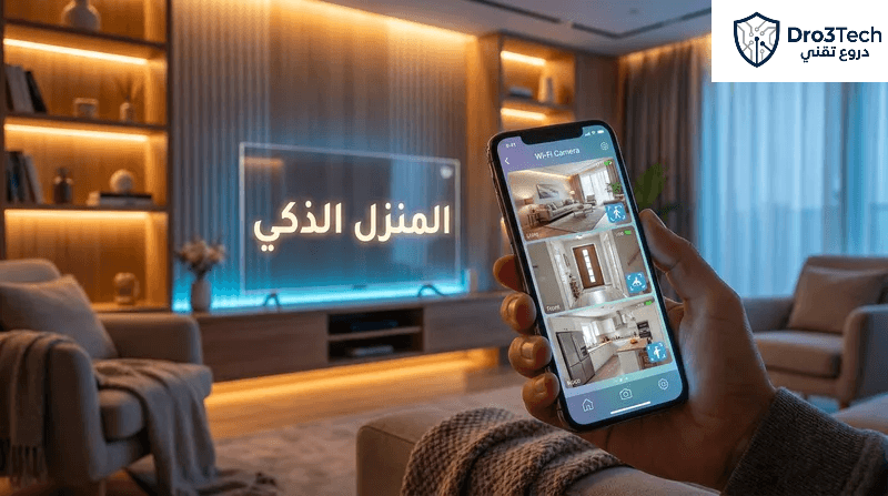 واجهة تطبيقات المراقبة المنزلية للتحكم الذكي في الكاميرات اللاسلكية وأنظمة الواي فاي.