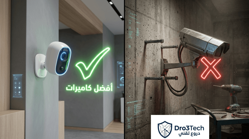 صورة توضح المميزات والعيوب الميدانية عند تركيب أفضل كاميرات مراقبة واي فاي مثل Tapo C460